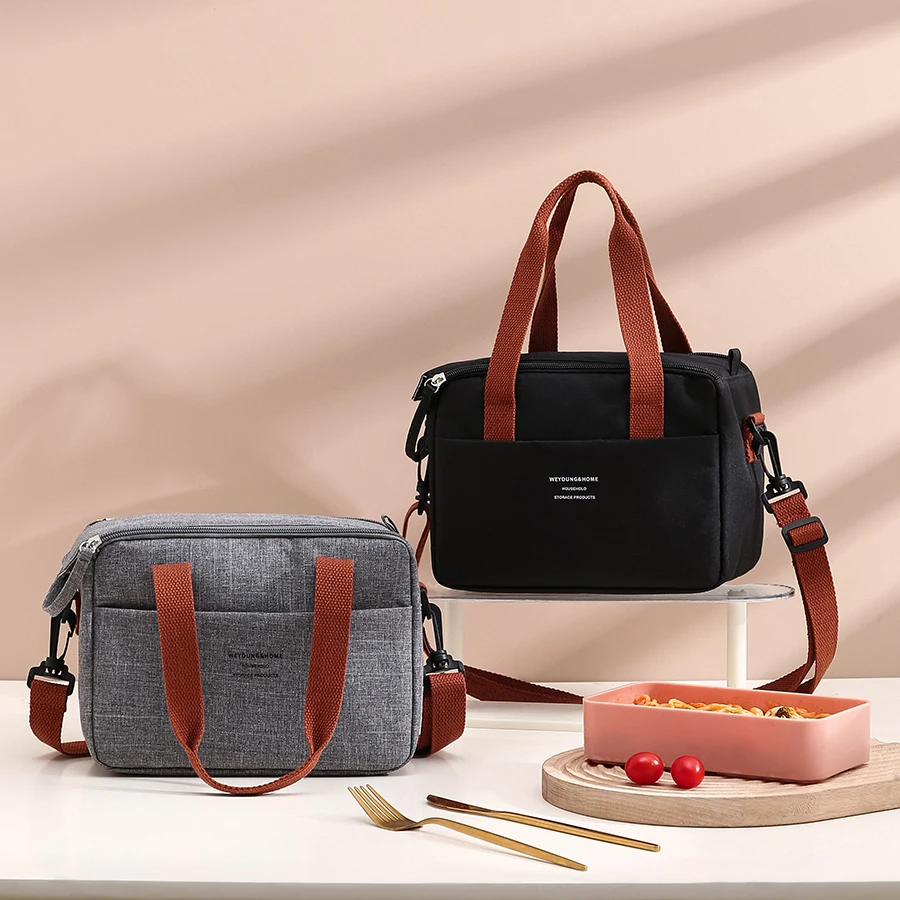 휴대용 컬러 도시락 가방, 보온 가방, 학생 및 노동자 식사, 두꺼운 알루미늄 호일 가방, 신제품 10 옥스포드 천 단열 도시락 보관 핸드백, 다기능 학교 사무실 피크닉 도시락 쿨러 백, 신제품