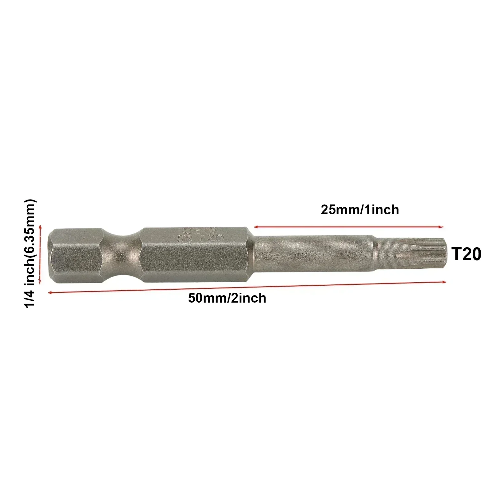 5pcs T20 50mm 긴 스크루 드라이버 비트 자기 Torx 스크루 드라이버 1/4 인치 육각 섕크 헤드 스크류 드라이버 스크루 드라이버 비트 핸드 툴