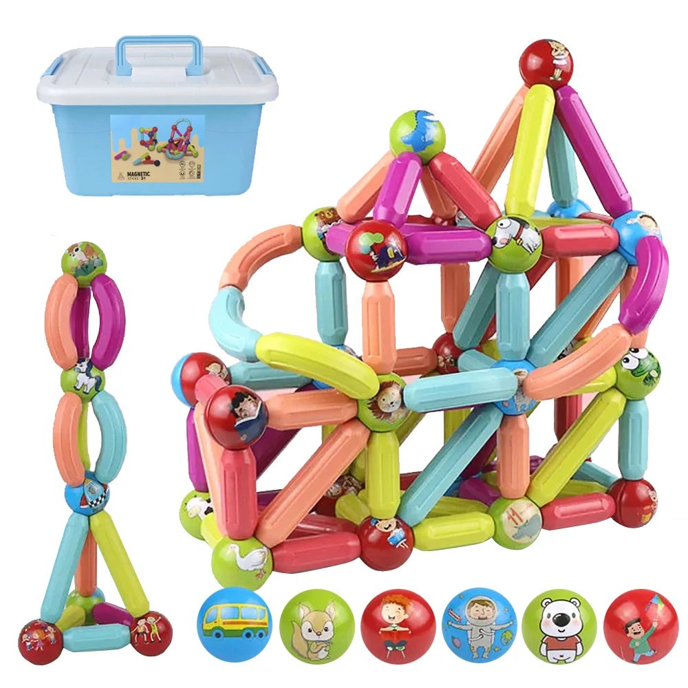 Stick Building Blocks Constructor Set Unique Ball Rod Games Montessori