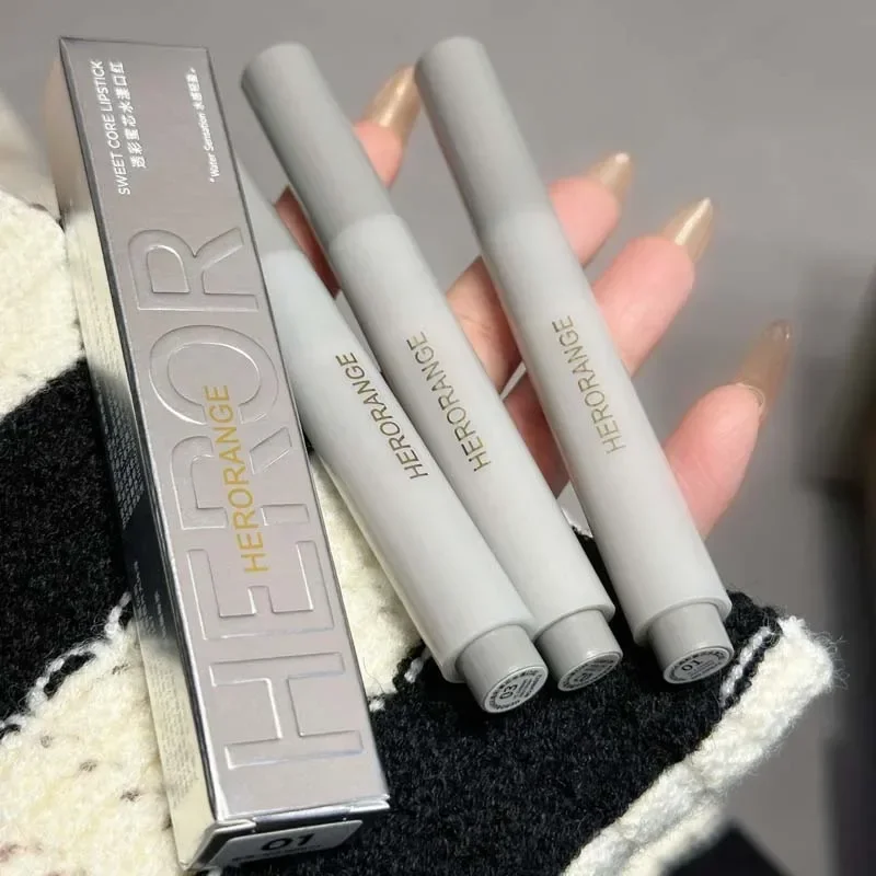 Jelly Blue Solid Lip Balm Moisturizing Watery Mirror Orange Pink Clear Glitter Press Lipstick For Dry Lip Care Nourishing Repair
