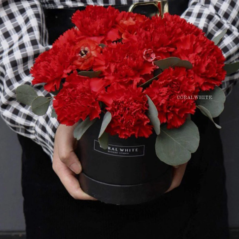 Flower Box 12cm Round Cardboard Gift Boxes Wedding Party Rose Flower Packaging Decoration Valentine's Day Gifts Supplies