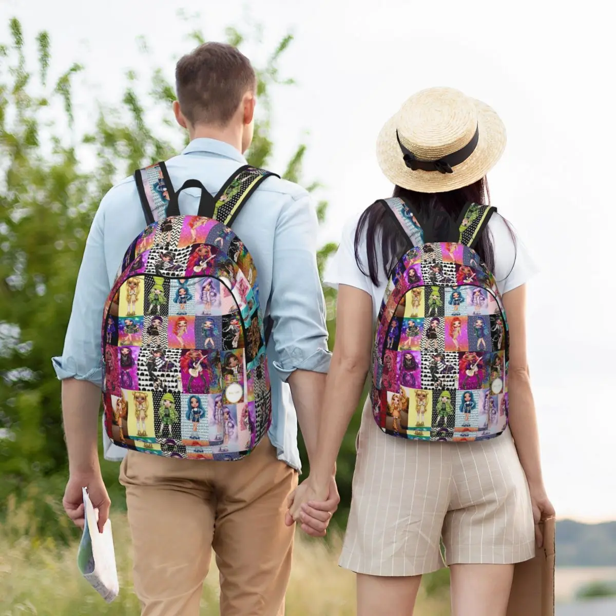 Mochila arco-íris alta para meninos e meninas, mochila escolar durável, mochila primária do jardim de infância, estudante infantil