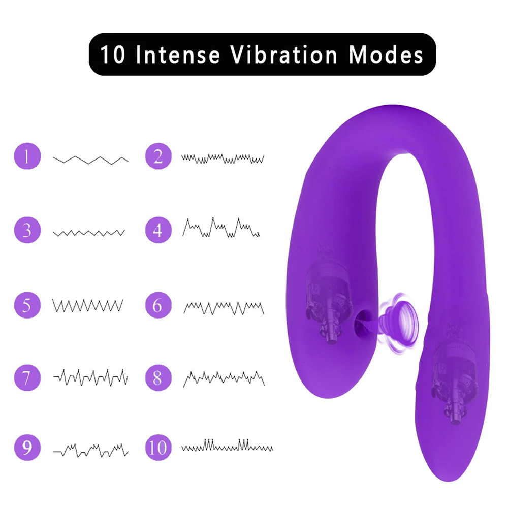 Vibrateur de succion de clitoris, gode portable en forme de U, sexe Oral, double stimulateur du point G, Masturbation féminine, sexe adulte_voghion.com