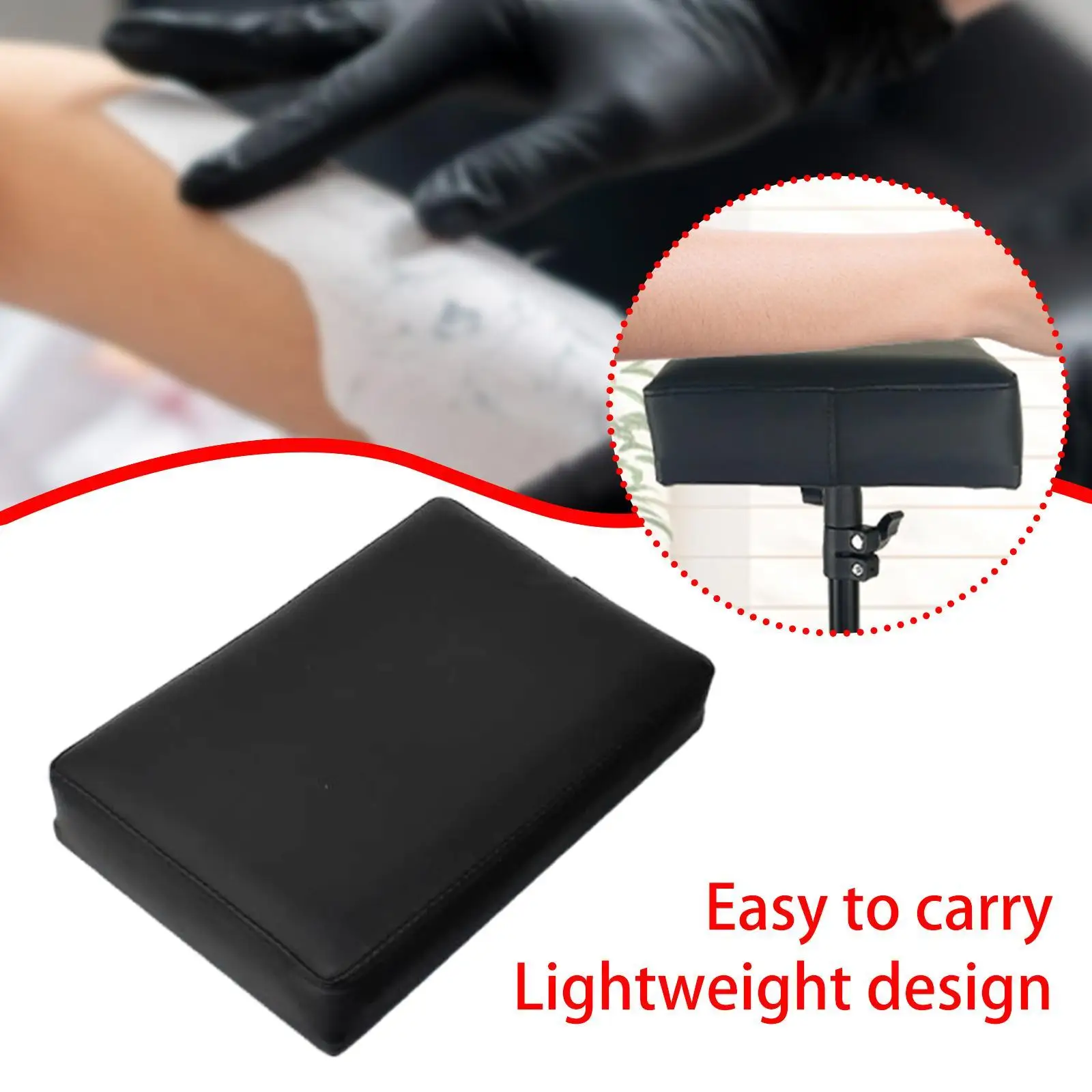 Arm Rest for Tattooing Tray Heavy Duty,Portable Stable Leather Accessory Professional Black for Household Studio Beauty Salon