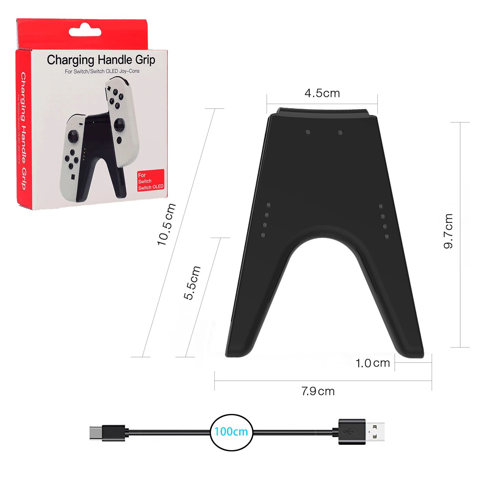 2で1 v字型ゲーム充電グリップブラケットドックグリップとタイプ