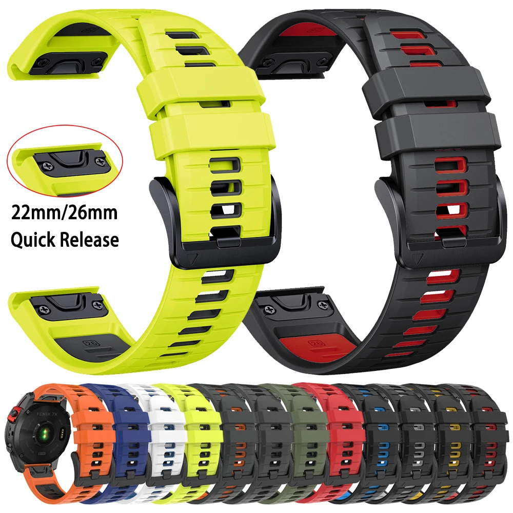 Premium Silicone QuickFit Strap for Garmin Watches - 22mm and 26mm Options Available