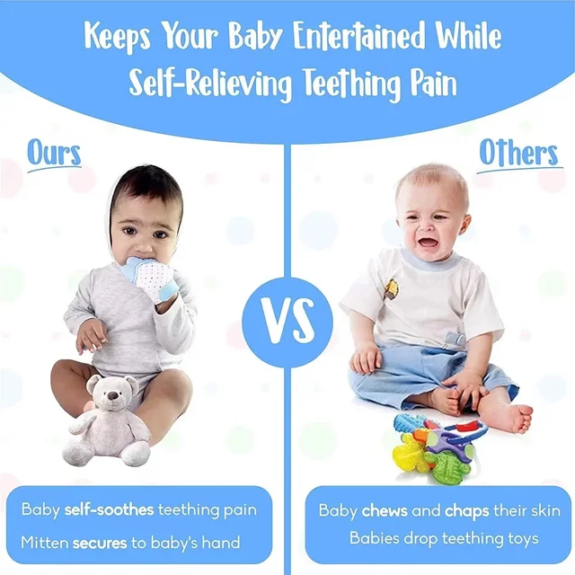 Newborn Teething Silicone Mittens Multi-Layer Breathable Chewing Mittens Baby Teething Toys Baby Soother Teether Teething Toys 5