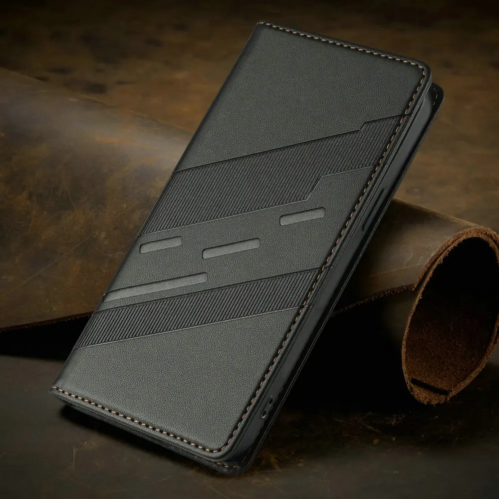 Luxury Leather 360° Protective Wallet Phone Case with Magnetic Closure