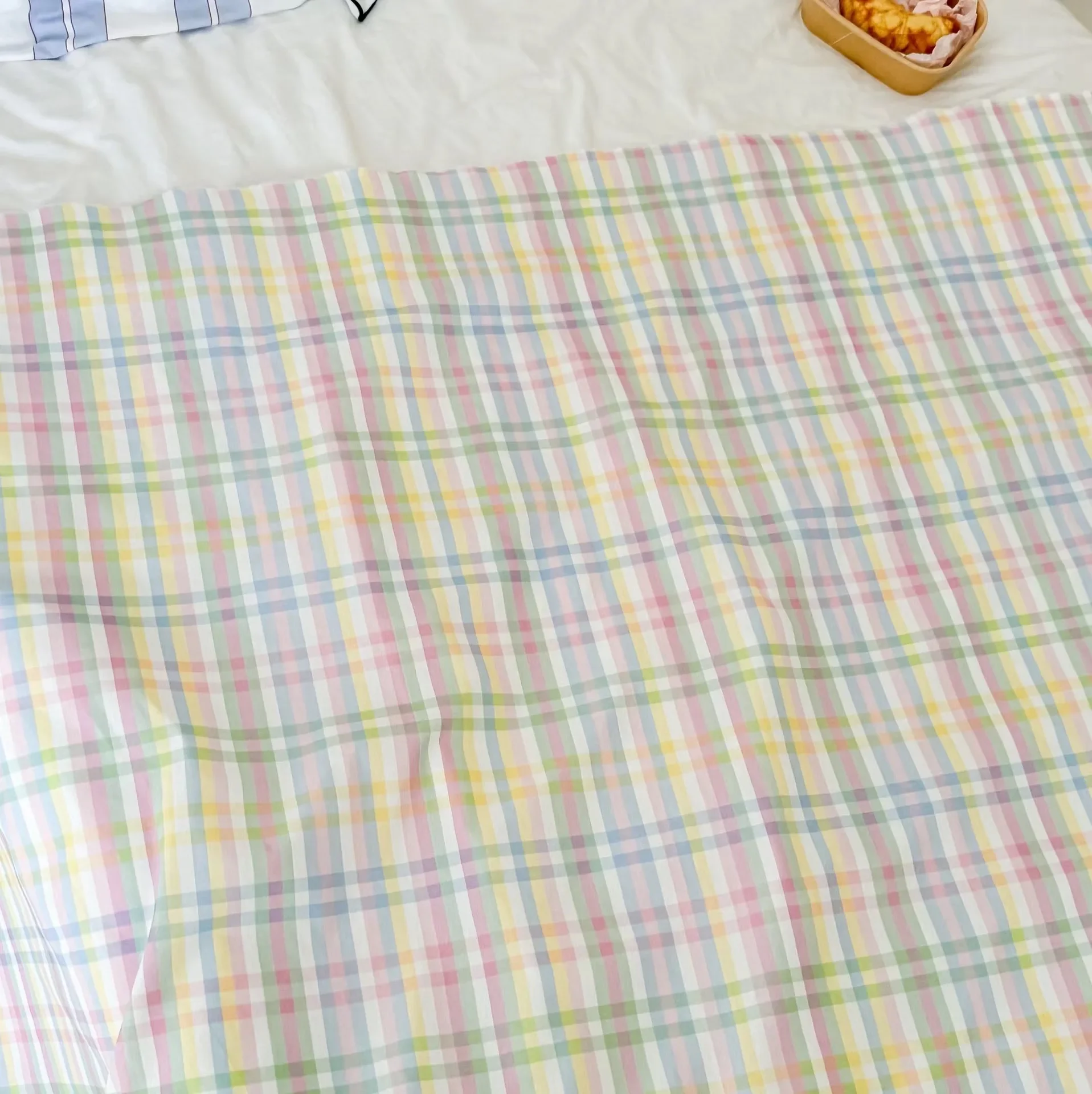 Colorful Plaid Pure Cotton Printed Fabric Handmade DIY Dress Home Clothes Children's Clothing Material Soft Comfortable Fabric