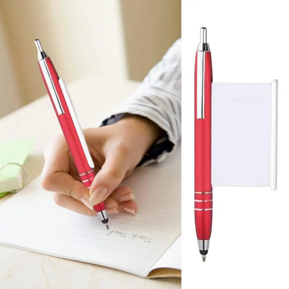Pencil Writing Pen Metal Ballpoint Pen Retractable Memo Sheet Durable Construction Smooth Writing Clip Fixing Push Pull