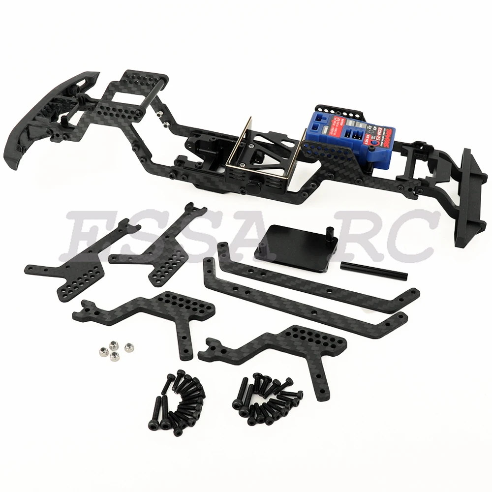 Kit châssis fibre carbone TRX4M assemblé pour RC Crawler 1/18