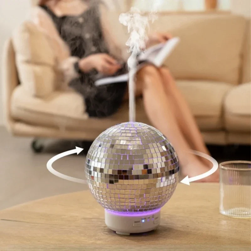 150ML Rotary Sphere Aroma Diffuser Essential Oil Fragrance Difusor Ultrasonic Atomization Air Humidifier with Atmosphere Light