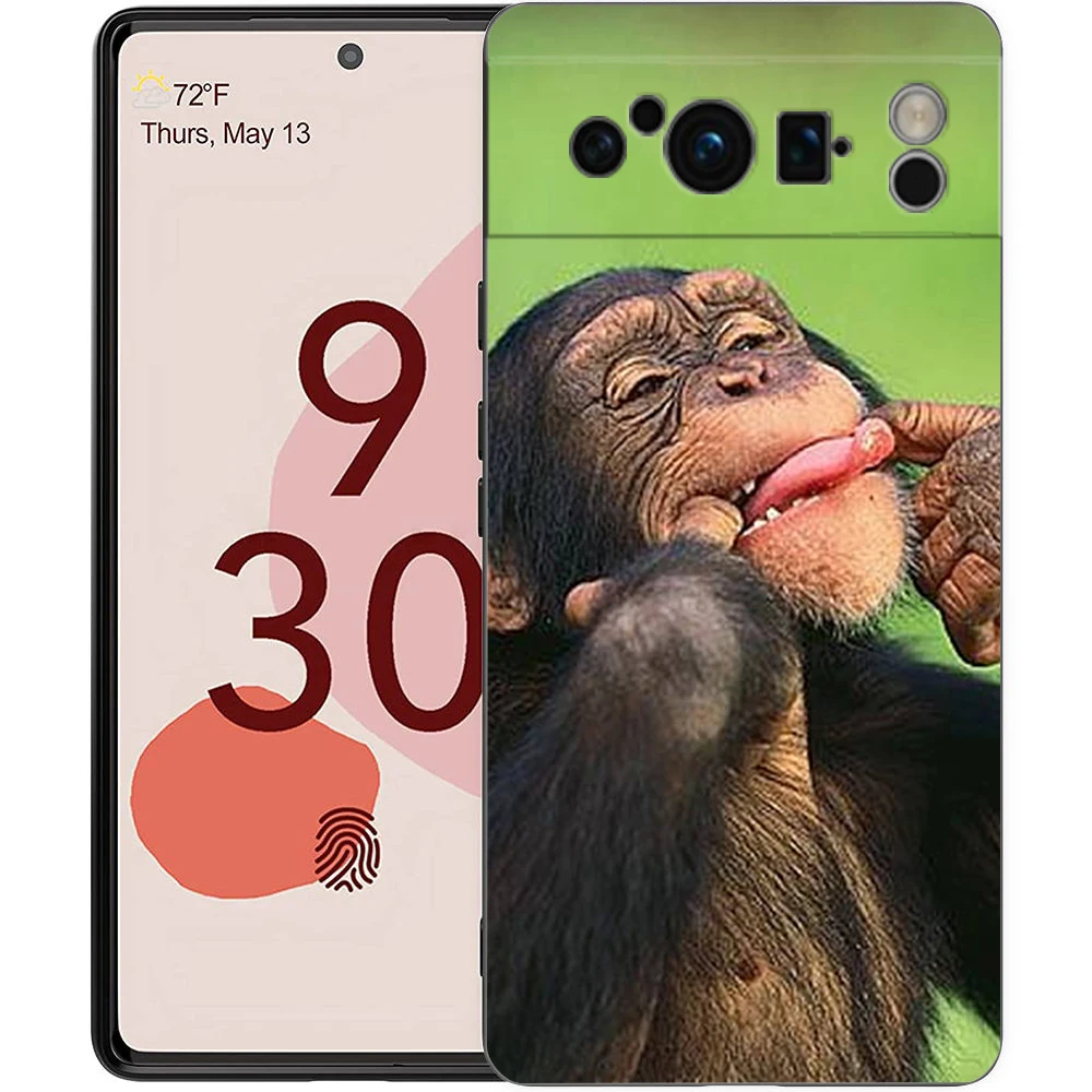 Luxurious Black Soft TPU Monkey Phone Case Cover