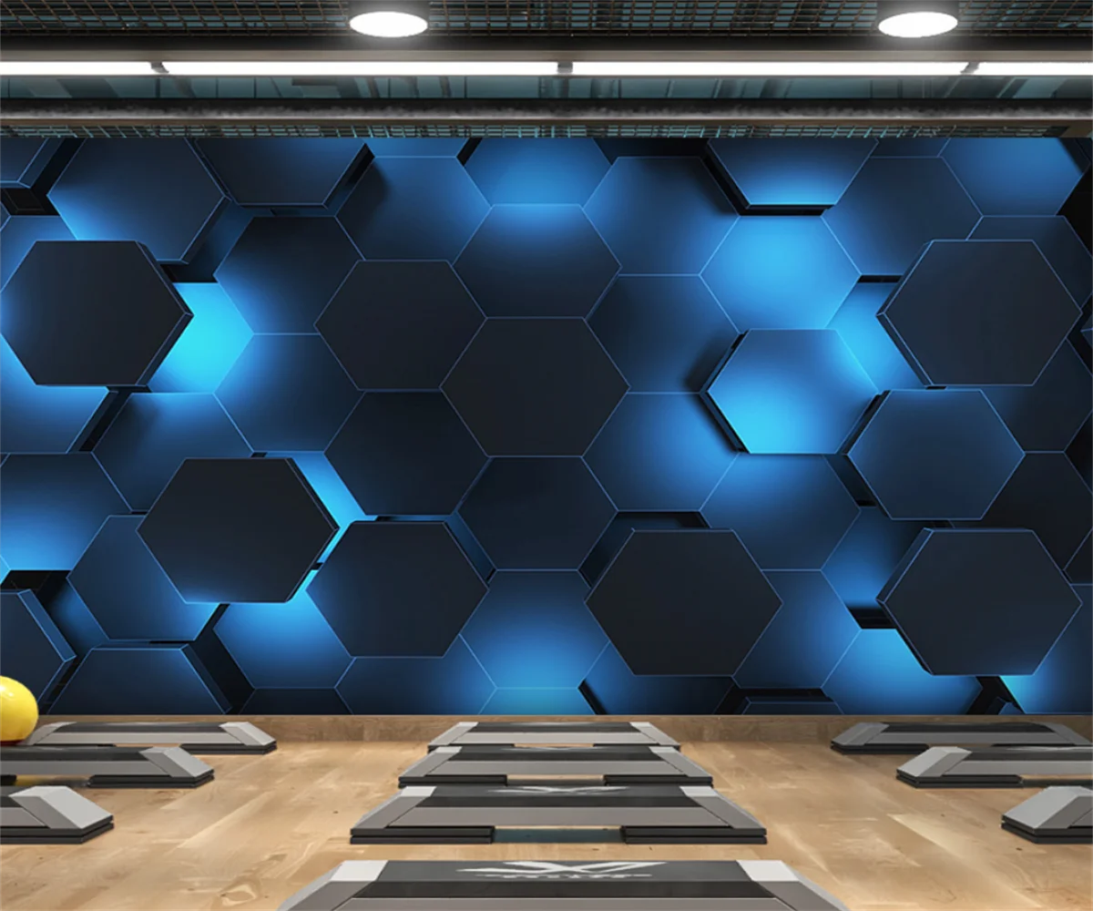 beibehang papel de parede Custom three-dimensional technology sense geometric gym background KTV decorative wallpaper