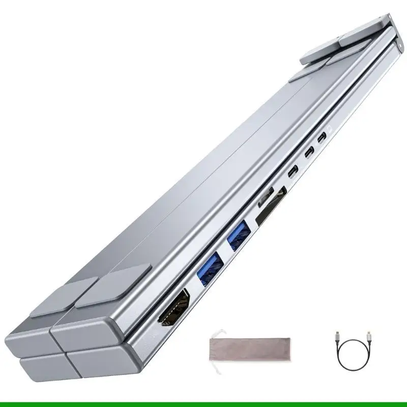 U55C 알루미늄 합금 Type C 허브 4K USB3.0, Type C PD100W 노트북 데스크탑, 모바일 장치용 SDTF 카드 충전