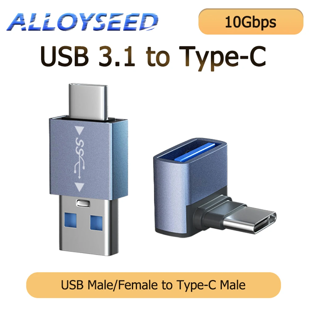 USB 3.1 to Type-C OTG 어댑터 90 도 팔꿈치 고속 충전 충전기 변환..
