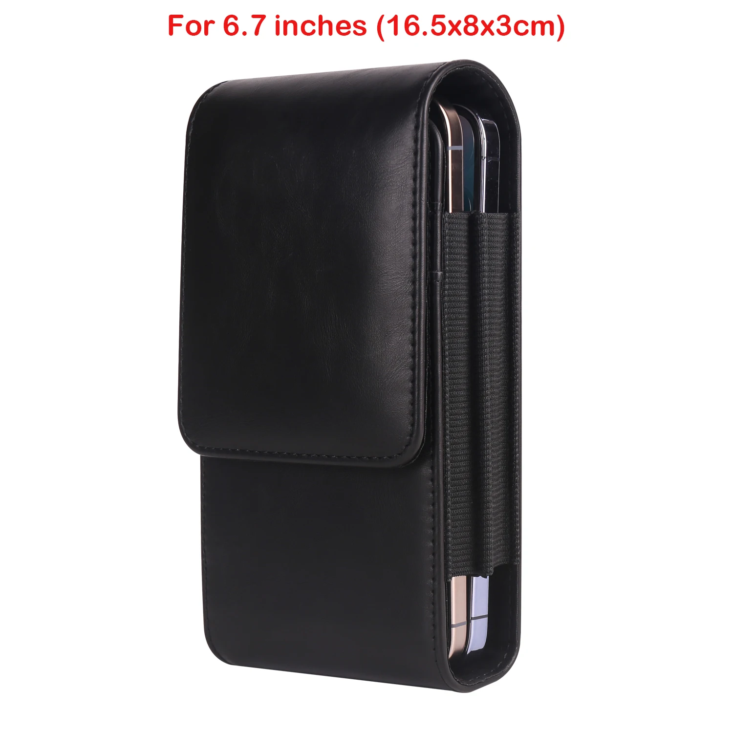 Fashion Leather Belt Clip Dual Pouch Mobile Phone Case Cover