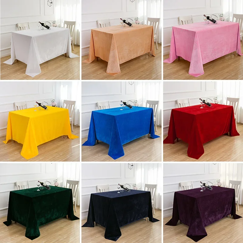 Rectangle Tablecloth Gold Velvet Table Cloth Overlays Wedding Baby Shower Birthday Christmas Banquet Decor for Home Dining Table images - 6