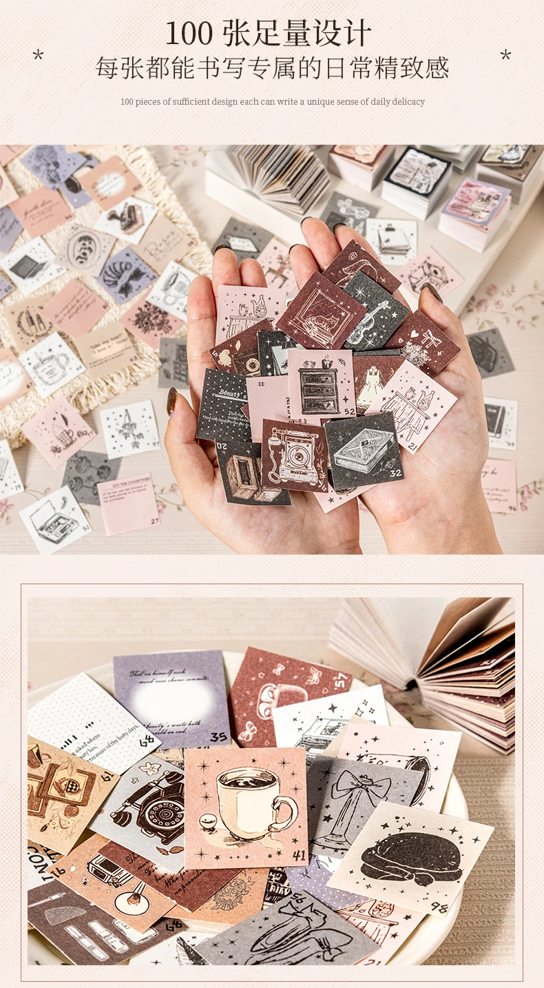 Journal GO 100 Seiten Delicate Girl's Life Material Book Daily Life Material Paper für Scrapbooking Collage Junk Journal DIY – Detail 6