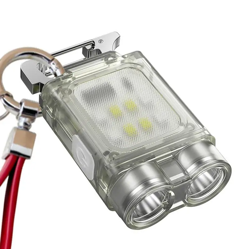 

Keyring Flashlight Dual Light Keychain Flashlights High Lumens With 6 Modes Convenient Camping Lights Magnetic Pocket Light