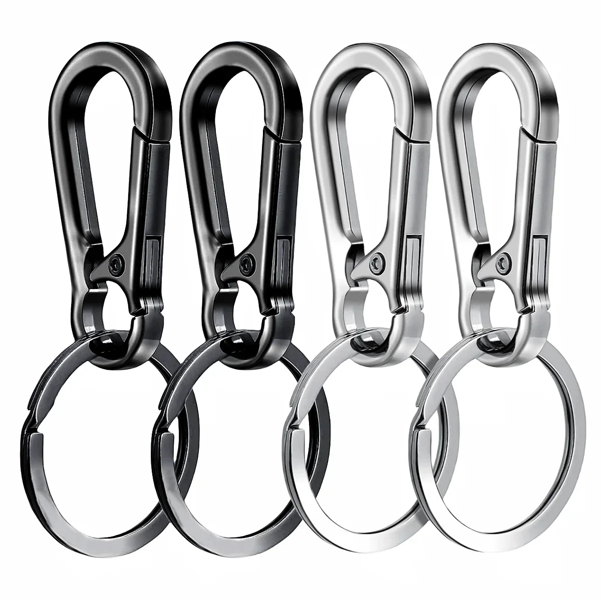 4/8Pcs Carabiner Clip Metal Keychain Carabiner Shape Key Ring Keyring Key Holder Clips Hook Holder Organizer for Car Keys Finder
