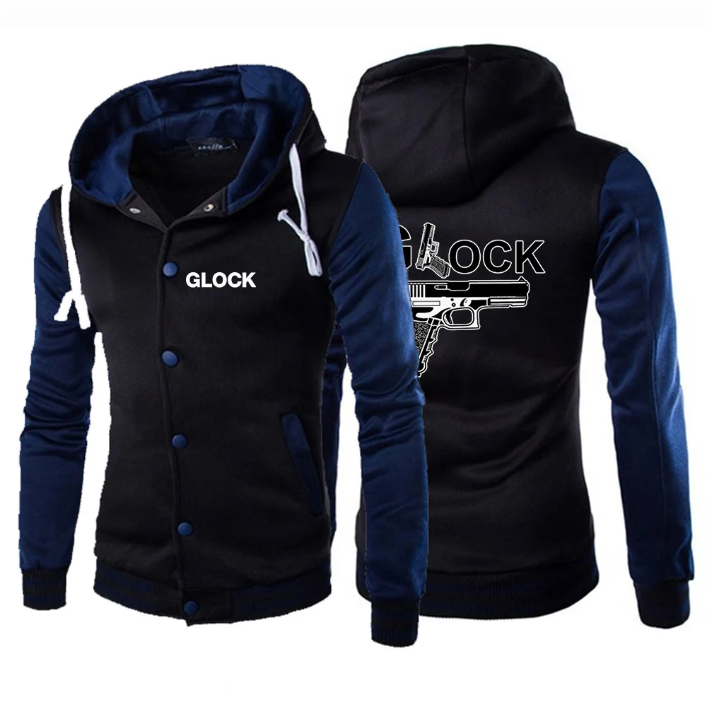Glock Perfection Shooting Printing Fashion 2023 New Man's Baseball Uniform Hoodies Single-Breasted Slim Fit Sweatshirts Coat