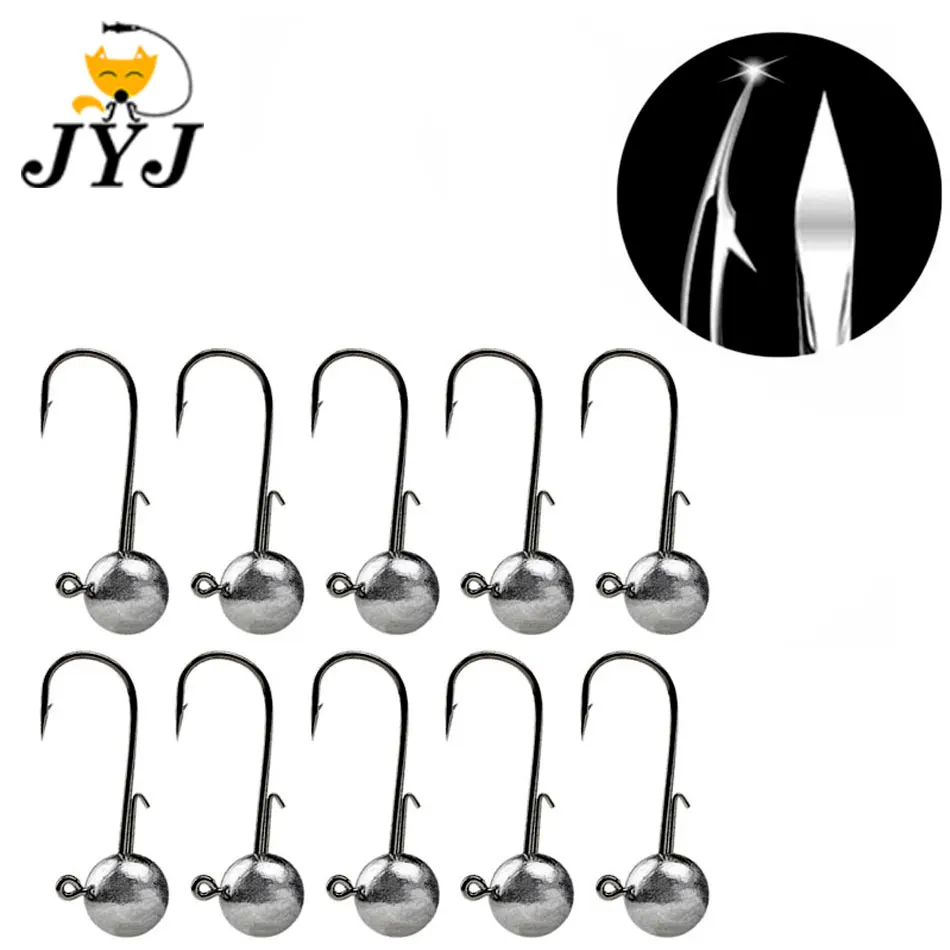JYJ 1g 3g -20g Angeln Rig Jig Kopf Haken, für weiche Wurm Köder Bass Fisch Pesca Rockfish Hecht Forelle Zubehör