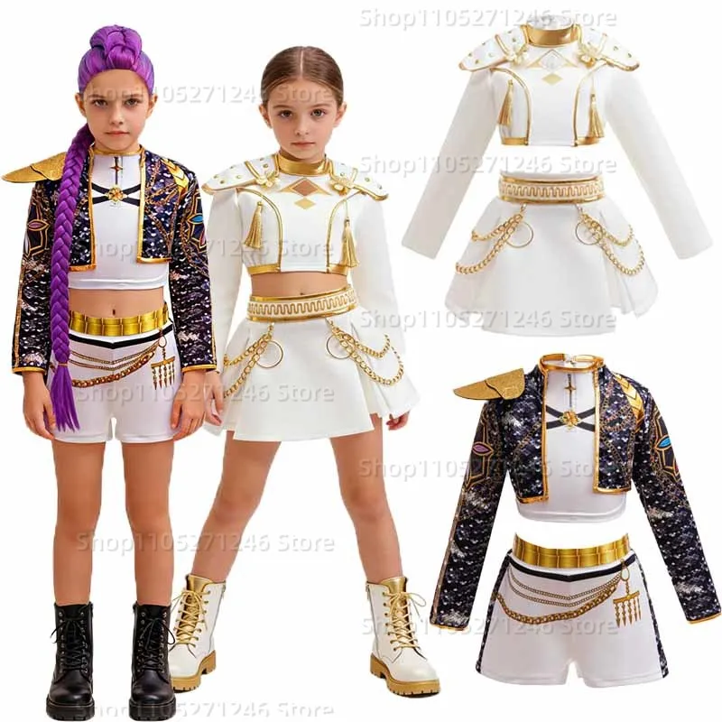 Girls Party Carnival Idol Roleplay Suit Fashion shorts+top+jacket three-piece set 2026 Spring Birthday Party Costume Kids