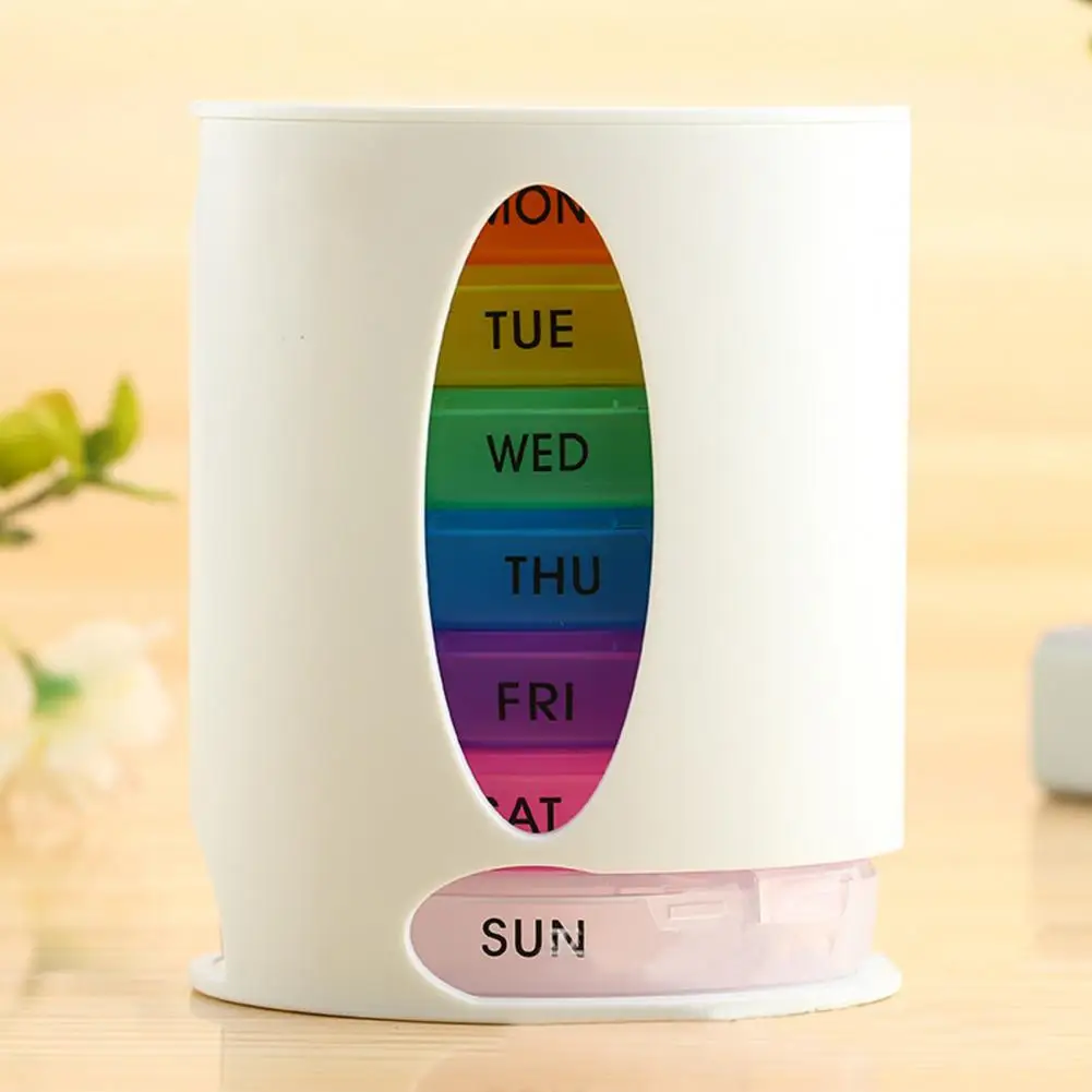 Practical Pill Holder Colorful Lightweight Pill Container Out Travel 7 Days Storage Box Tablet Case