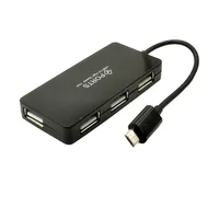 Micro USB OTG 4 Port HUB Adapter Cable For Smartphone Tablet High Speed Black White 1