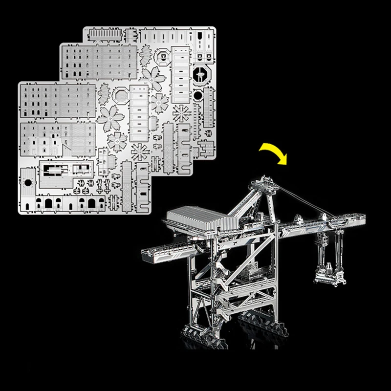 3D Metal Puzzler Engineering vehicle CRANE model KITS Assemble Jigsaw Puzzle Gift Toys For Children 5