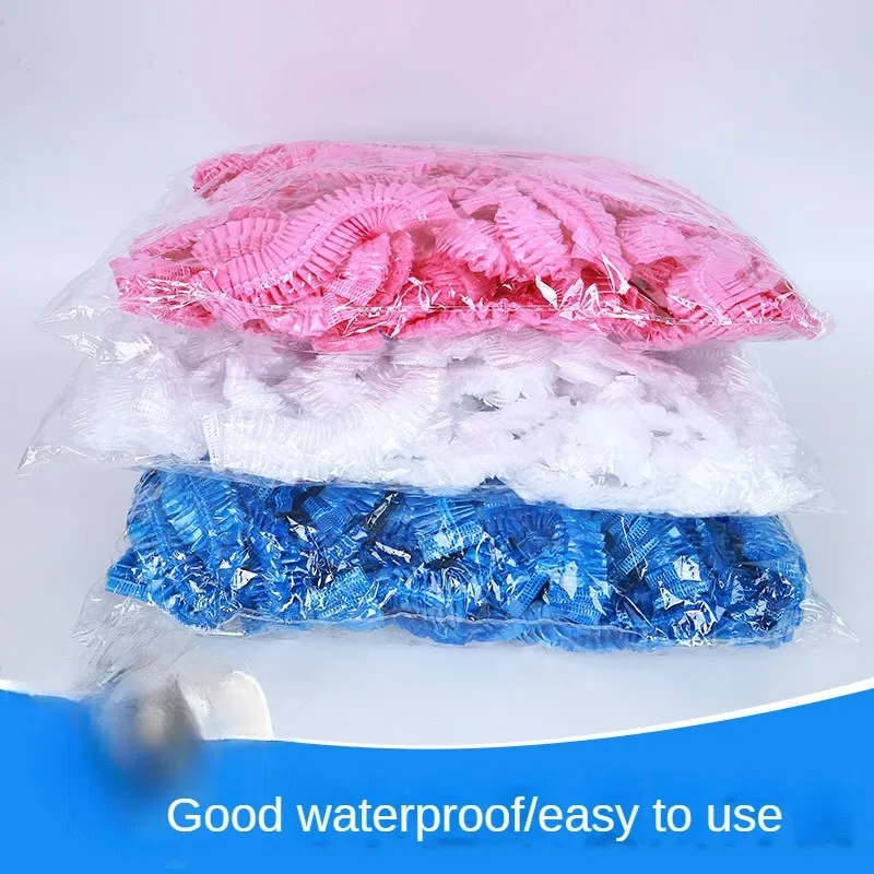 Disposable Cap Satin Hat for Sleeping Bathroom Caps Sauna Dyed Hair Products Household Waterproof 100pcs Women Hood Elastic Home
