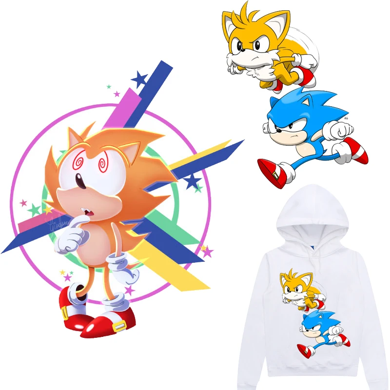 Термоклейкие нашивки для одежды с рисунком аниме Sonic термоклейкие на одежду