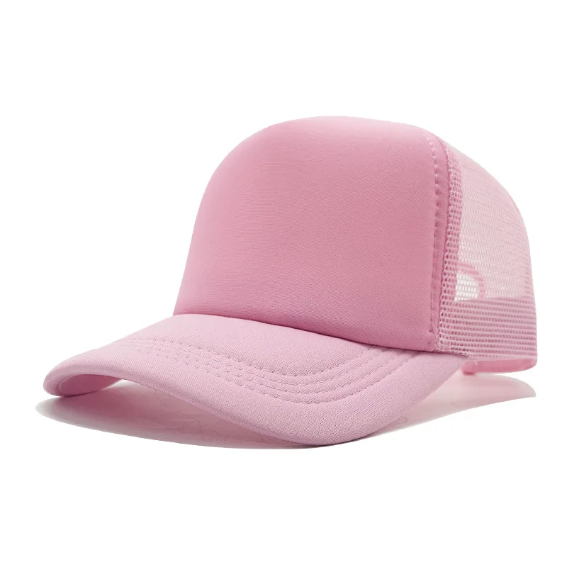 Sponge Mesh Baseball Cap Unisex Solid Color Trucker Hat Adjustable UV Protection Fashion Breathable Snapback Sun Hat