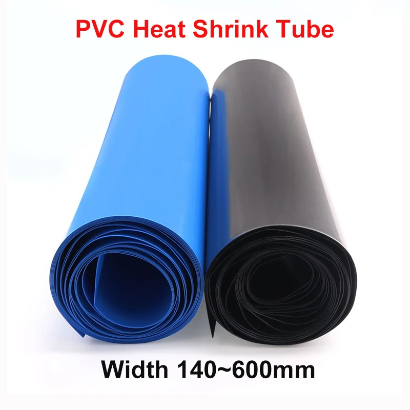 2/5/10M PVC Battery Wraps 140~625mm 18650 Pack Battery Wrap Insulated Film Wrap Cable Sleeve Protector De Cable Shrink Tube