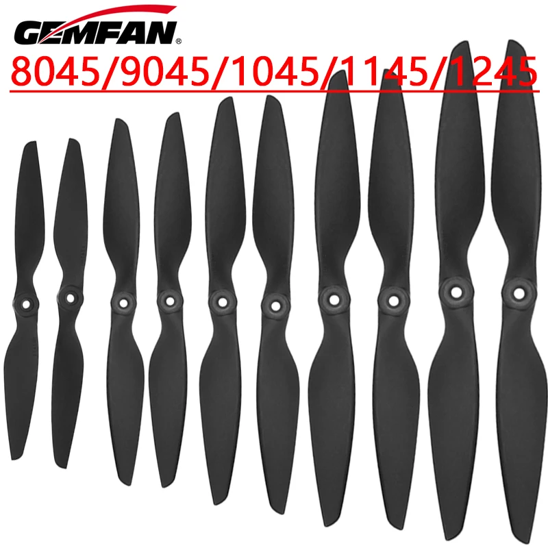 

Gemfan Carbon Nylon Propeller 8045 9045 1045 1145 12445 for RC Multirotor Airplane Fixed-Wing （1Pairs）