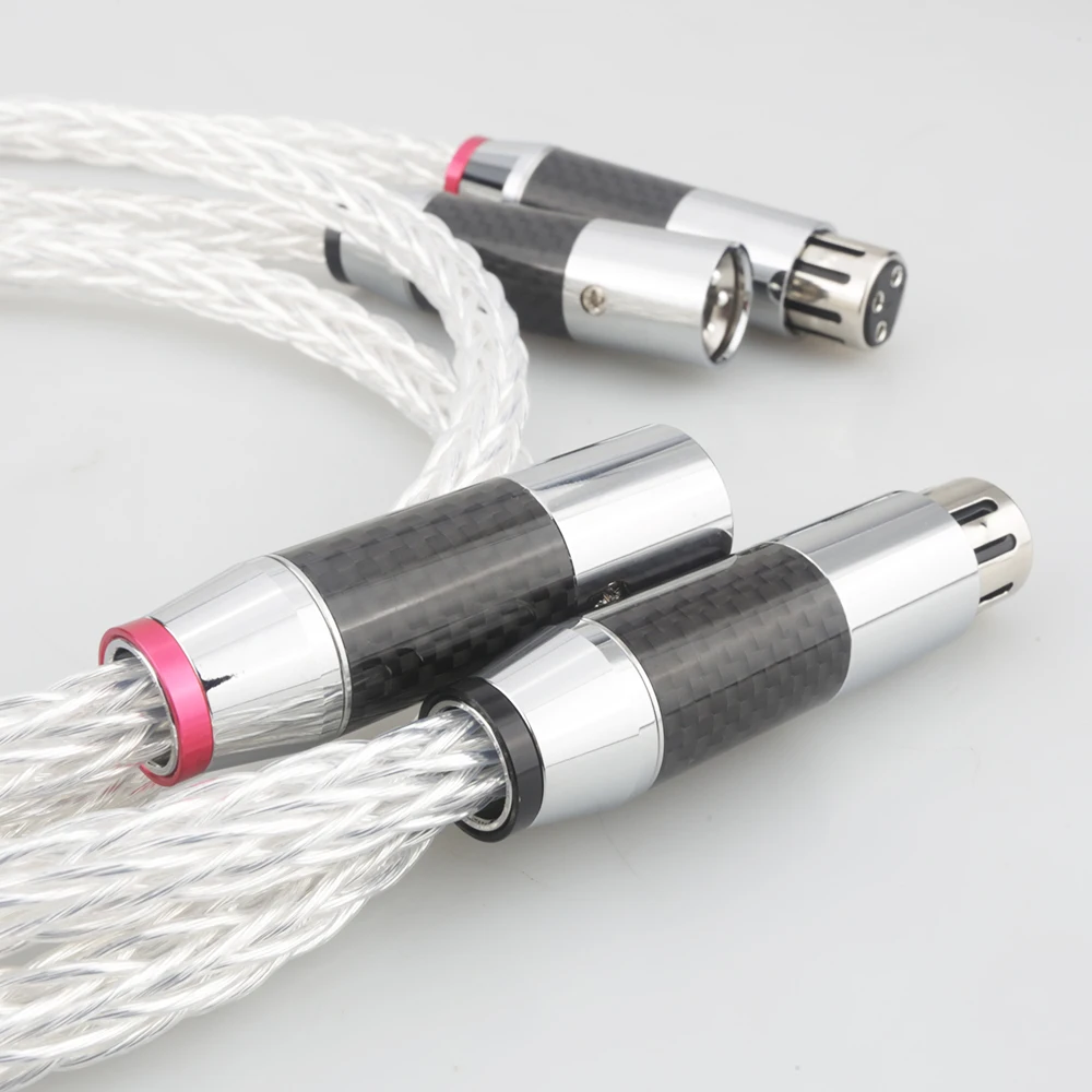 Cabo de Áudio Banhado a Prata com Fibra de Carbono Xlr Equilibrado Xlr Connector Occ 16 Fios Alta Qualidade Alta Qualidade 8ag - Image 5