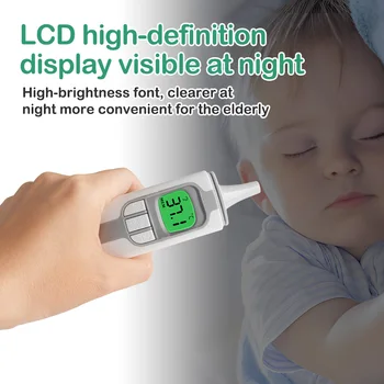 Ear Thermometer,1 Second Accurate Digital Thermometer for Adults Kids Babies,3 Age Groups 3 Color Backlight Display Fever Alarm 4