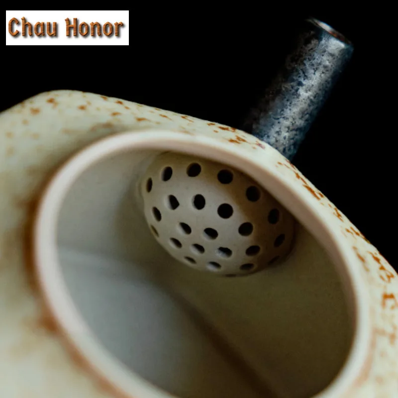 125ml Retro Blue And White Flint Red Teapot Pure Handwritten Octagonal Pot Tea Maker Kettle With Filter Kung Fu Tea Items Craft