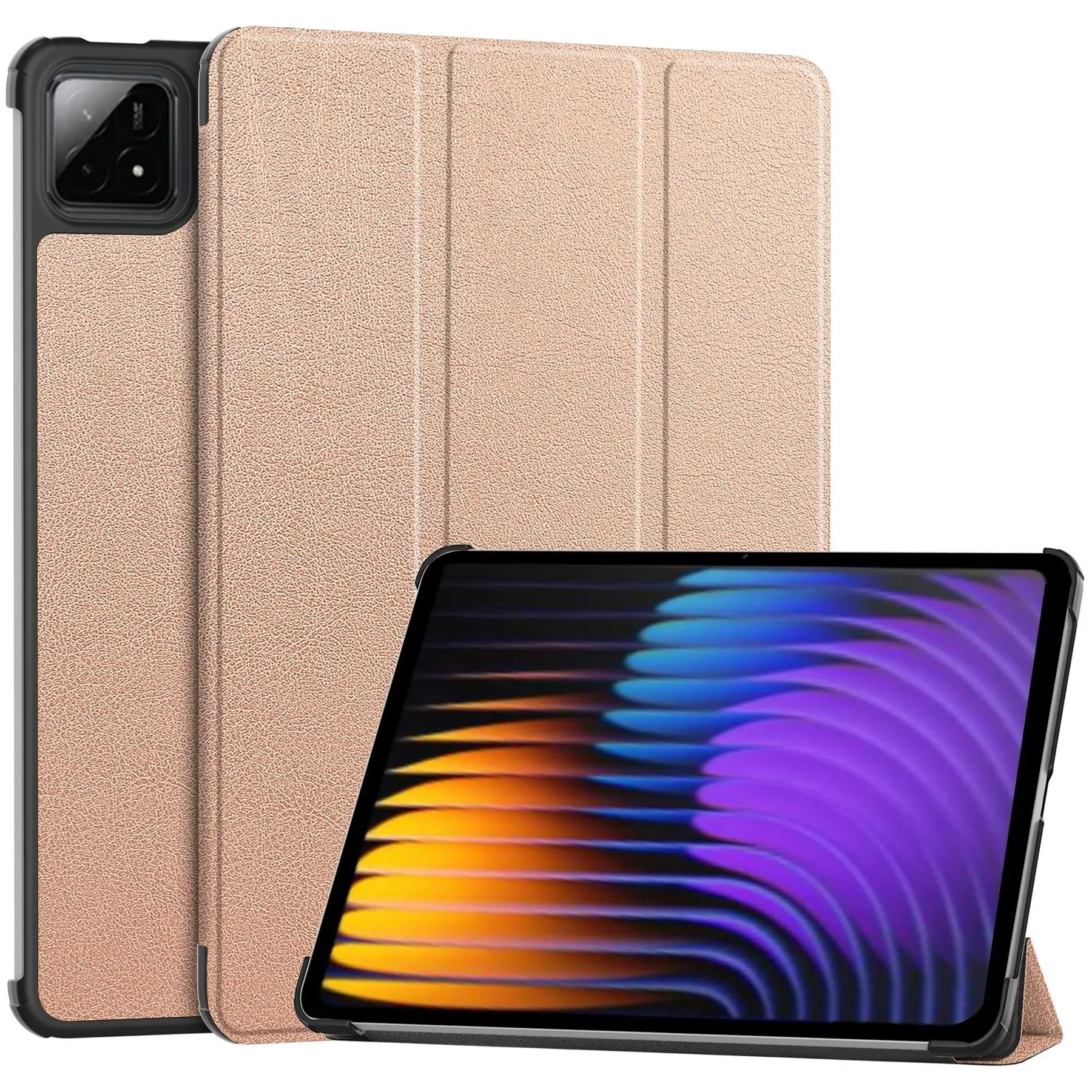 Elegant Tri-Fold Magnetic PU Leather Tablet Stand Cover