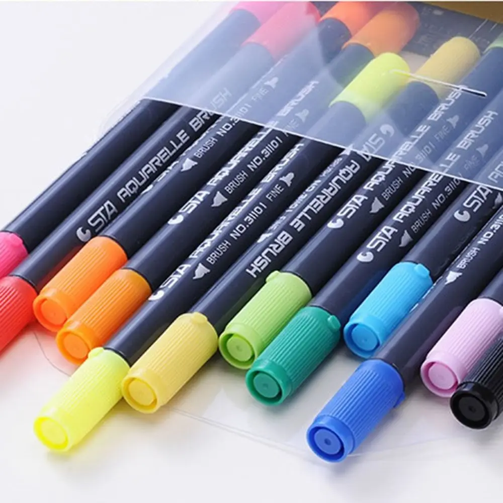 

24 pcs/set Manga Drawing Hook Line Marker Pen Multi-color Fine Line Double-headed Watercolor Pen High-quality Quick-drying