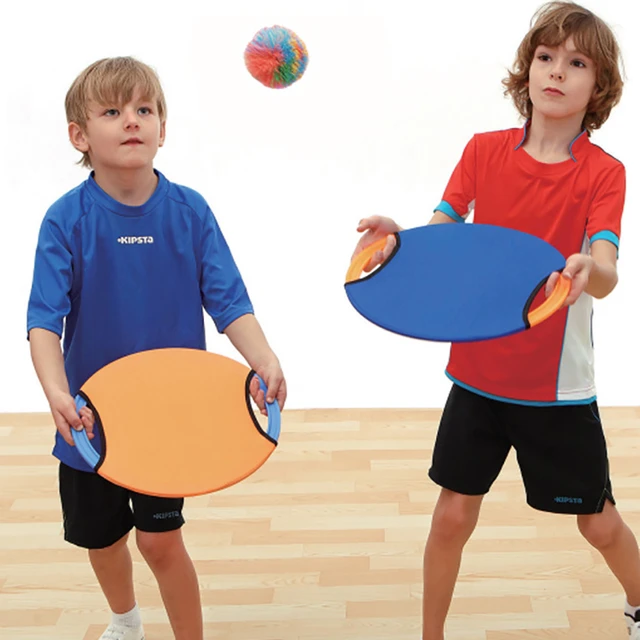 2 pces criança esportes ao ar livre jogos de bola lançamento criança pegar  bola tênis ping pong brinquedos pai-filho interativo para o presente -  AliExpress