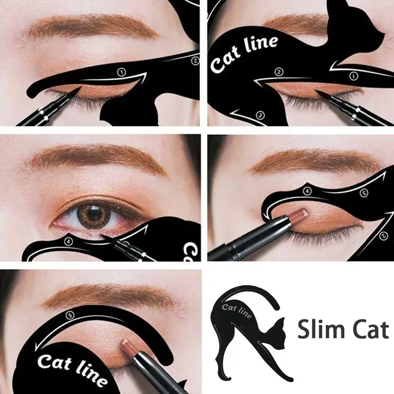 2 pcs/set Eye Liner Makeup DIY Cat Eye and Eyebrow Stencils makeup tools eyebrow stencil tool eyeliner stencil tool eye makeup tools