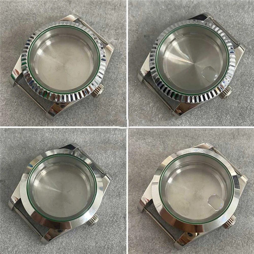 

39MM Oyster Perpetual Watch Case Fluted Bezel Sapphire Glass Solid Bottom Steel Shell Cyslops Lens for NH35/NH36/4R Movement