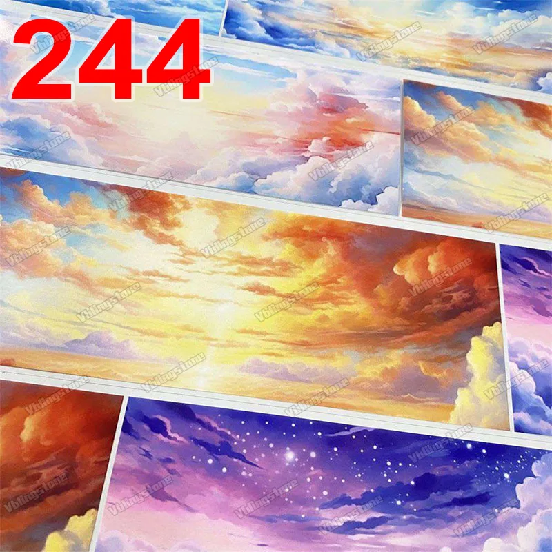 2M/Roll Cloudy Sky Washi PET Tape Scrapbooking Stickers Sunset Glow Masking Tape Diary Decoration
