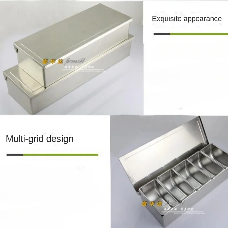 Premium 304 Stainless Steel Seasoning Box Chef's Storage Tank with Lid for Hotel and Restaurant Ideal for Home Kitchens