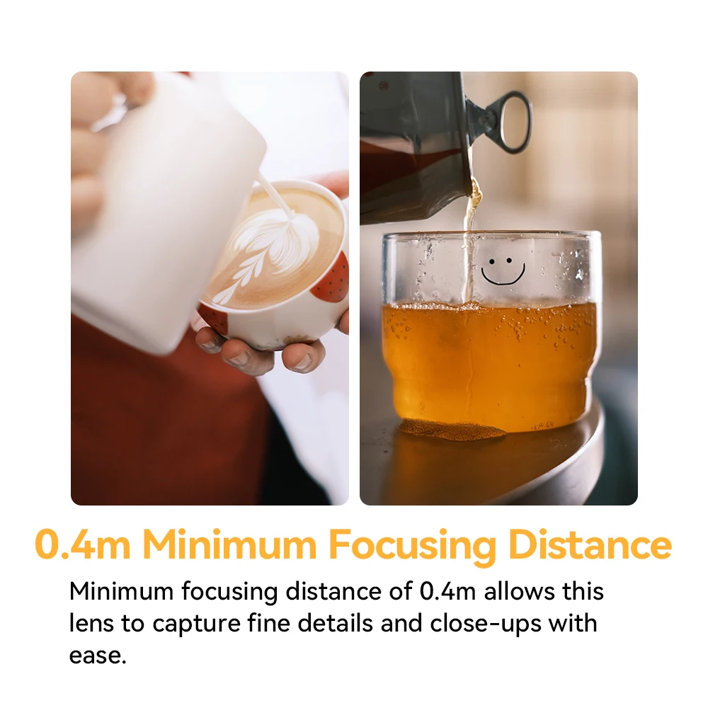 TTArtisan 35mm F1.8 II 자동 초점 APS-C 대구경 오렌지 한정판 렌즈 ( E, 후지필름 XF, XA10, XE3, XE4, XT30, X100 용)