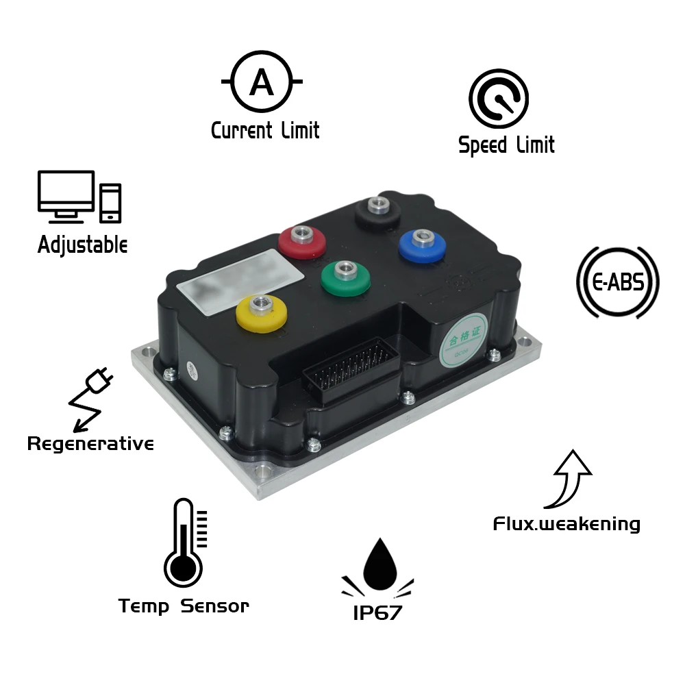 QSMOTOR 165 35H 5000W V2 Mid Drive Motor Encoder with ND72490B Encoder Controller