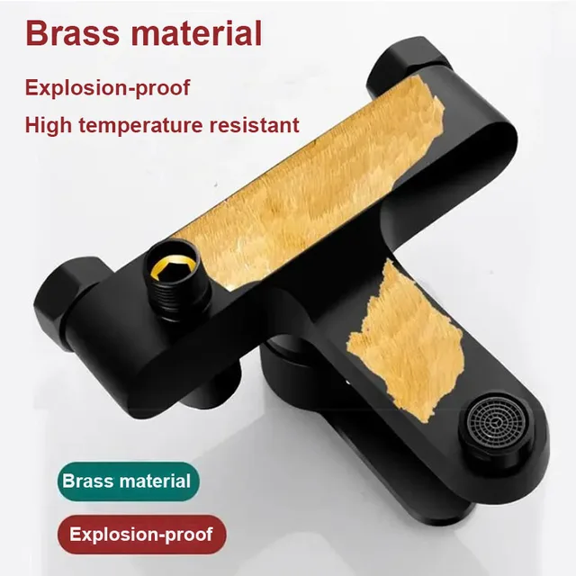 Chrome ทองเหลืองก๊อกน้ําอ่างล้างหน้าติดผนังร้อนเย็น Dual Spout TAP สําหรับห้องน้ํา Splitter อาบน้ําอ่างล้างหน้า 4