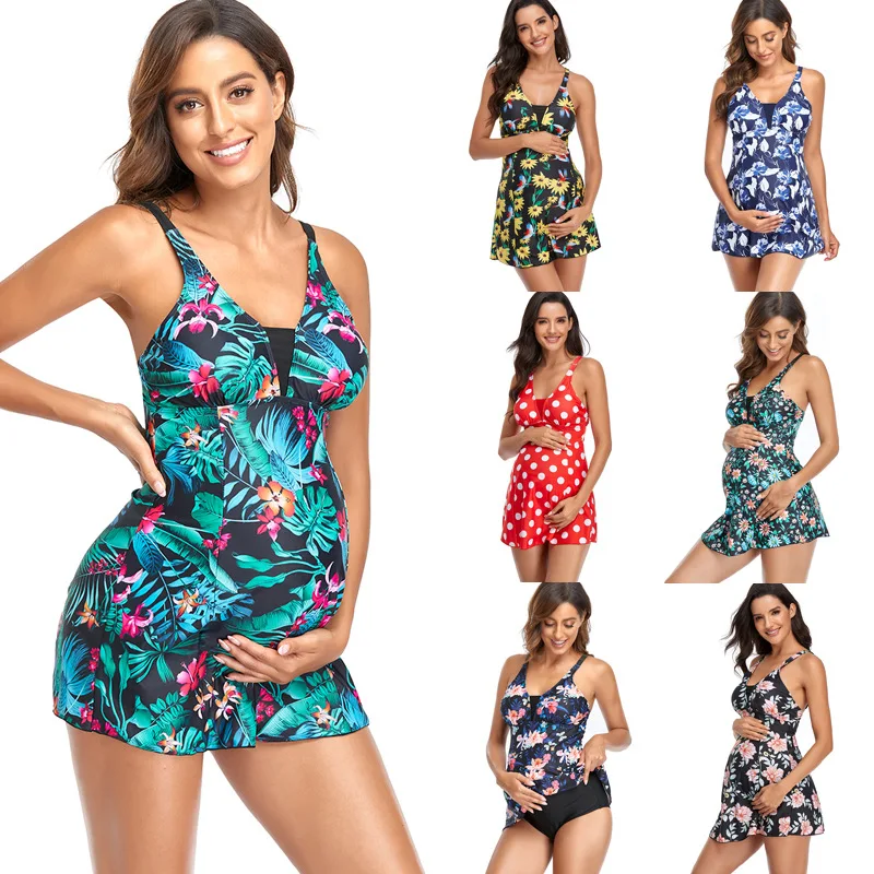 2022SummerMaternityFloralSwimwearWomenPregnantBikiniSwimsuit
